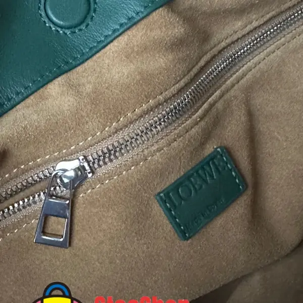 Loewe-羅意威 常青色納帕牛皮革 Flamenco Tote 購物袋
