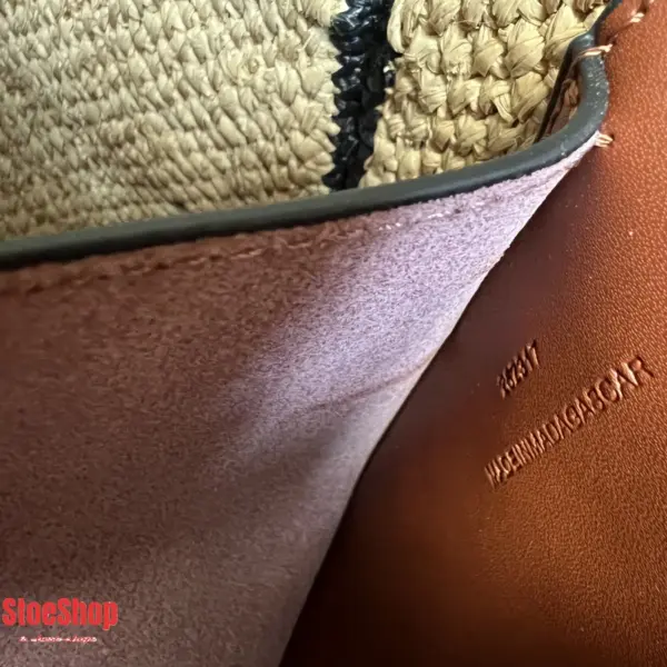 Loewe-羅意威 Font Tote 系列 自然色大號酒椰纖維斜挎包