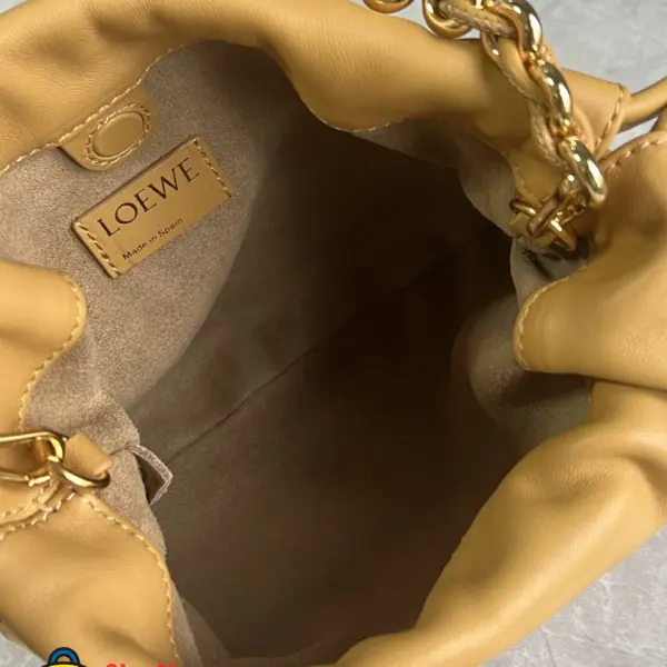 Loewe-羅意威 沙漠黃迷你柔軟納帕羊皮革 Flamenco Purse 肩背包