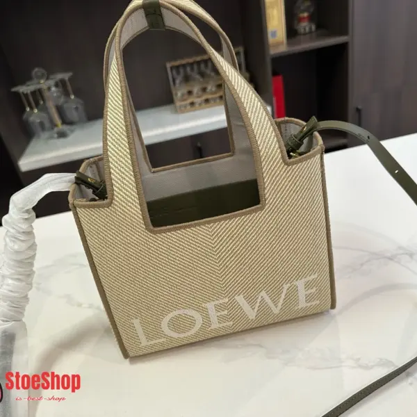 Loewe-羅意威 Font Tote 系列 亞麻原色中號提花帆布購物袋 12 Loewe-羅意威 Font Tote 系列 亞麻原色中號提花帆布購物袋