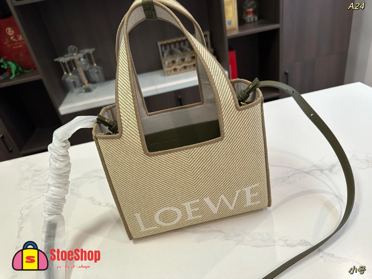 Loewe-羅意威 Font Tote 系列 亞麻原色中號提花帆布購物袋 3 Loewe-羅意威 Font Tote 系列 亞麻原色中號提花帆布購物袋