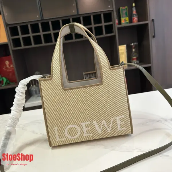 Loewe-羅意威 Font Tote 系列 亞麻原色中號提花帆布購物袋 13 Loewe-羅意威 Font Tote 系列 亞麻原色中號提花帆布購物袋