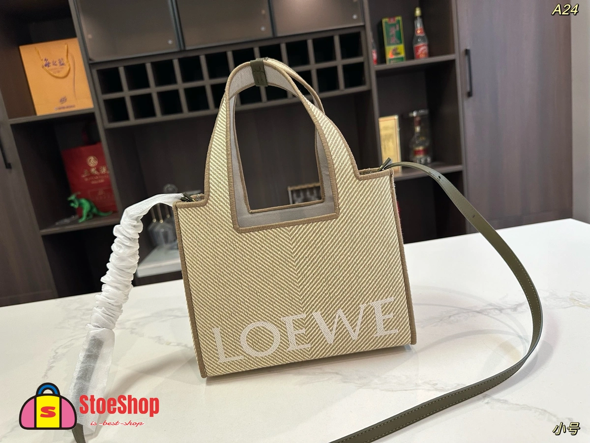 Loewe-羅意威 Font Tote 系列 亞麻原色中號提花帆布購物袋 4 Loewe-羅意威 Font Tote 系列 亞麻原色中號提花帆布購物袋