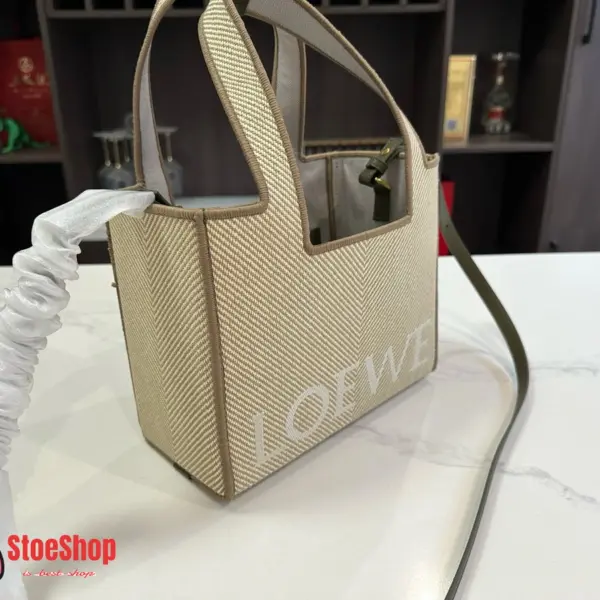 Loewe-羅意威 Font Tote 系列 亞麻原色中號提花帆布購物袋 15 Loewe-羅意威 Font Tote 系列 亞麻原色中號提花帆布購物袋
