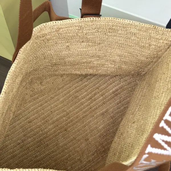 Loewe-羅意威 自然色 / 棕褐拉菲草 Fold Shopper 購物袋