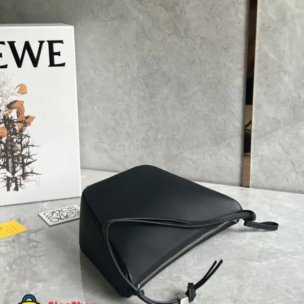 Loewe-羅意威 黑色迷你經典牛皮革 Hammock Hobo 肩背包