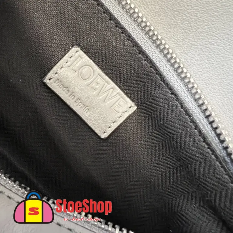 Loewe-羅意威 瀝青灰迷你經典牛皮革 Puzzle 腰包