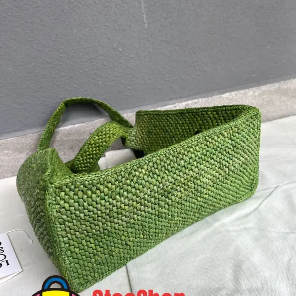 Loewe-羅意威 草綠色小號酒椰纖維 Font Tote 斜挎包