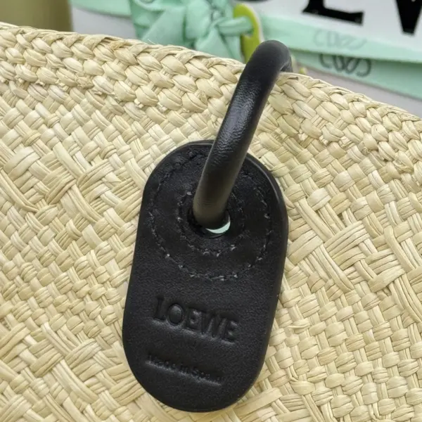 Loewe-羅意威 自然色 / 黑色小號伊拉卡棕櫚纖維 Anagram Basket 肩背包