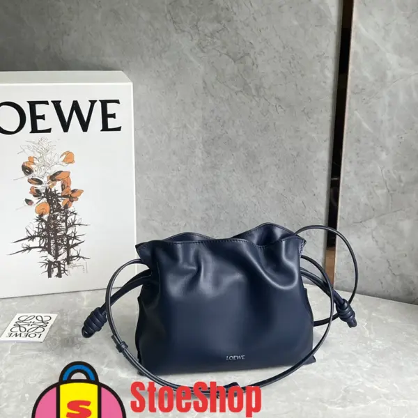 Loewe-羅意威 Flamenco 系列 中號深邃藍肩背手拿包 納帕牛皮革