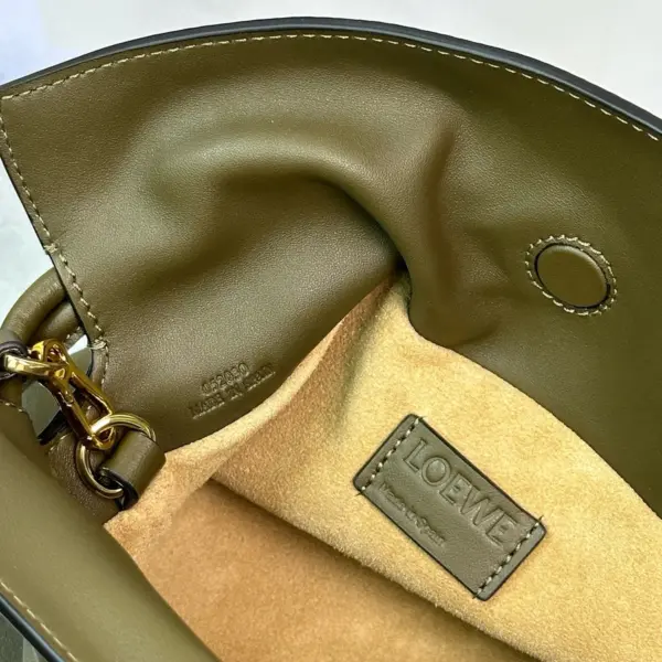 Loewe-羅意威 Flamenco 系列 深卡其色迷你納帕牛皮革肩背包