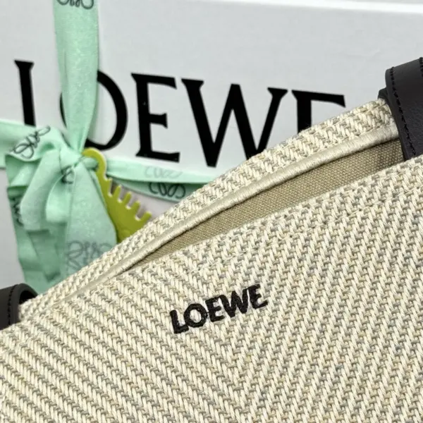 Loewe-羅意威 亞麻原色 / 自然色棉質提花 Puzzle Fold 購物袋
