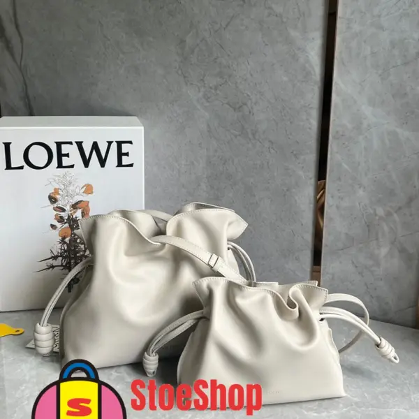 Loewe-羅意威 Flamenco 系列中號肩背手拿包 海鹽白 納帕牛皮革