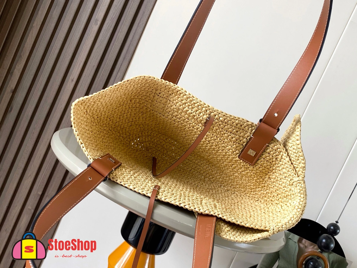 Loewe-羅意威 自然色 / 棕褐色拉菲草牛皮革小象 Basket 編織袋 10 Loewe-羅意威 自然色 / 棕褐色拉菲草牛皮革小象 Basket 編織袋