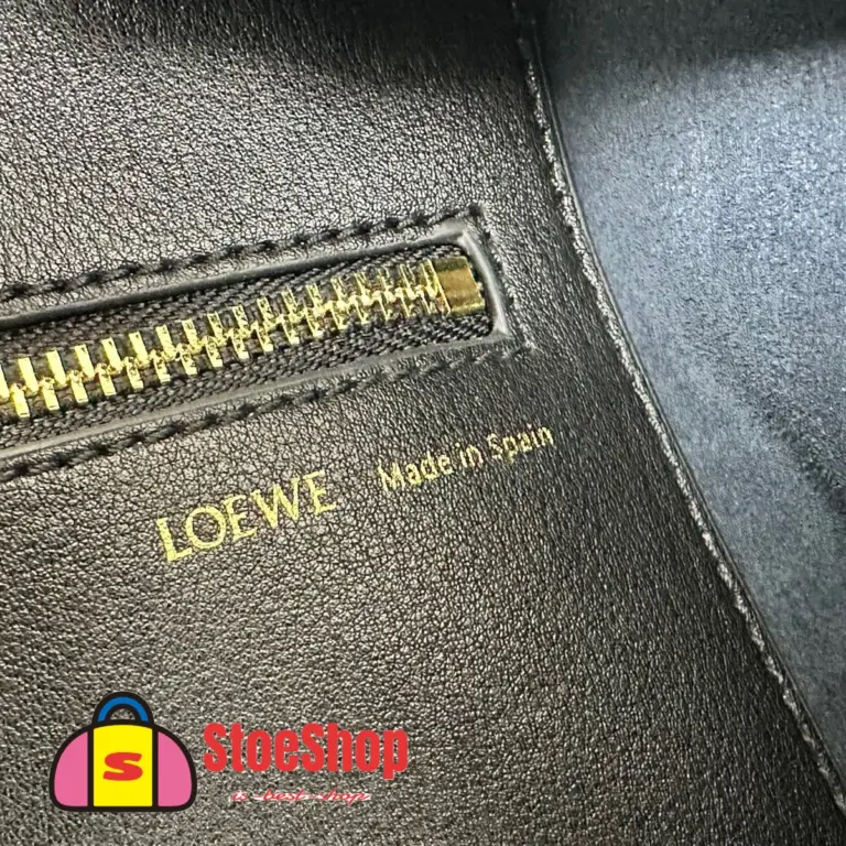 Loewe-羅意威 Squeeze 系列 黑色超大號天然牛皮革肩背包