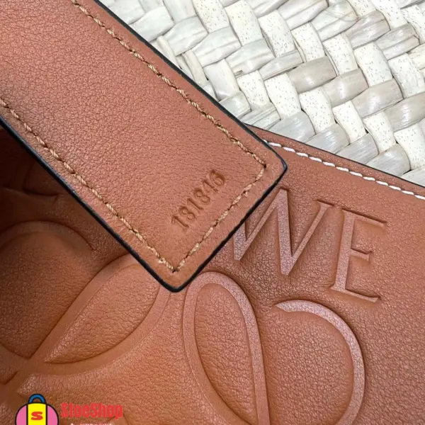 Loewe-羅意威 Basket 系列 自然色 / 棕褐色中號棕櫚葉牛皮革編織袋 18 Loewe-羅意威 Basket 系列 自然色 / 棕褐色中號棕櫚葉牛皮革編織袋