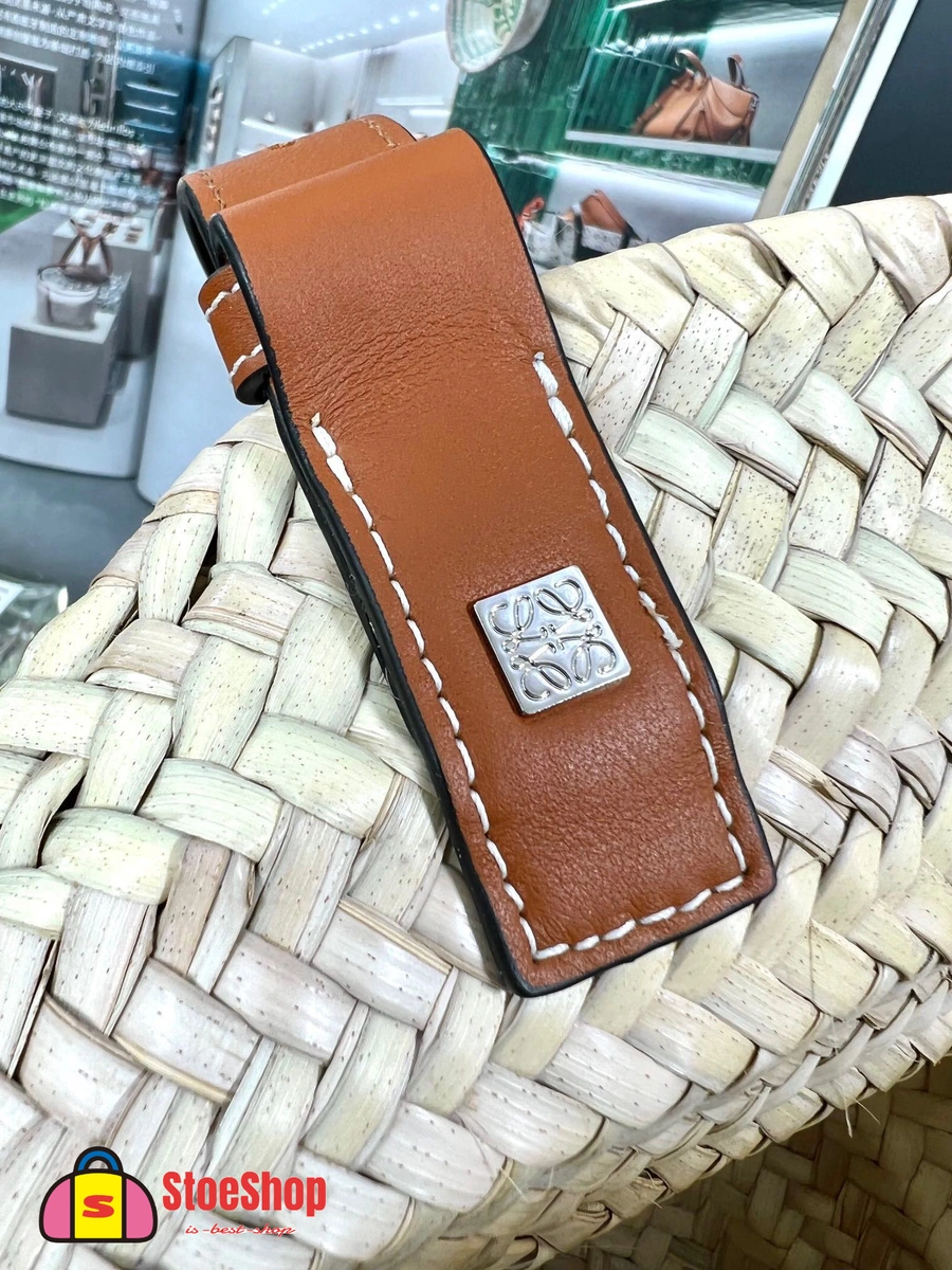Loewe-羅意威 Basket 系列 自然色 / 棕褐色中號棕櫚葉牛皮革編織袋 10 Loewe-羅意威 Basket 系列 自然色 / 棕褐色中號棕櫚葉牛皮革編織袋