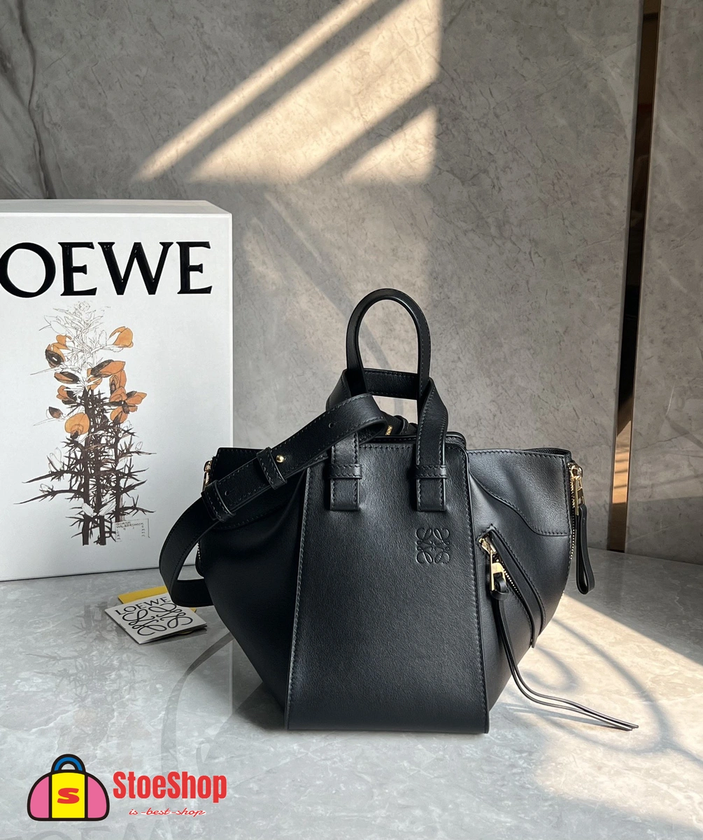 Loewe-羅意威 黑色小號經典牛皮革 Hammock 斜挎包 2 Loewe-羅意威 黑色小號經典牛皮革 Hammock 斜挎包