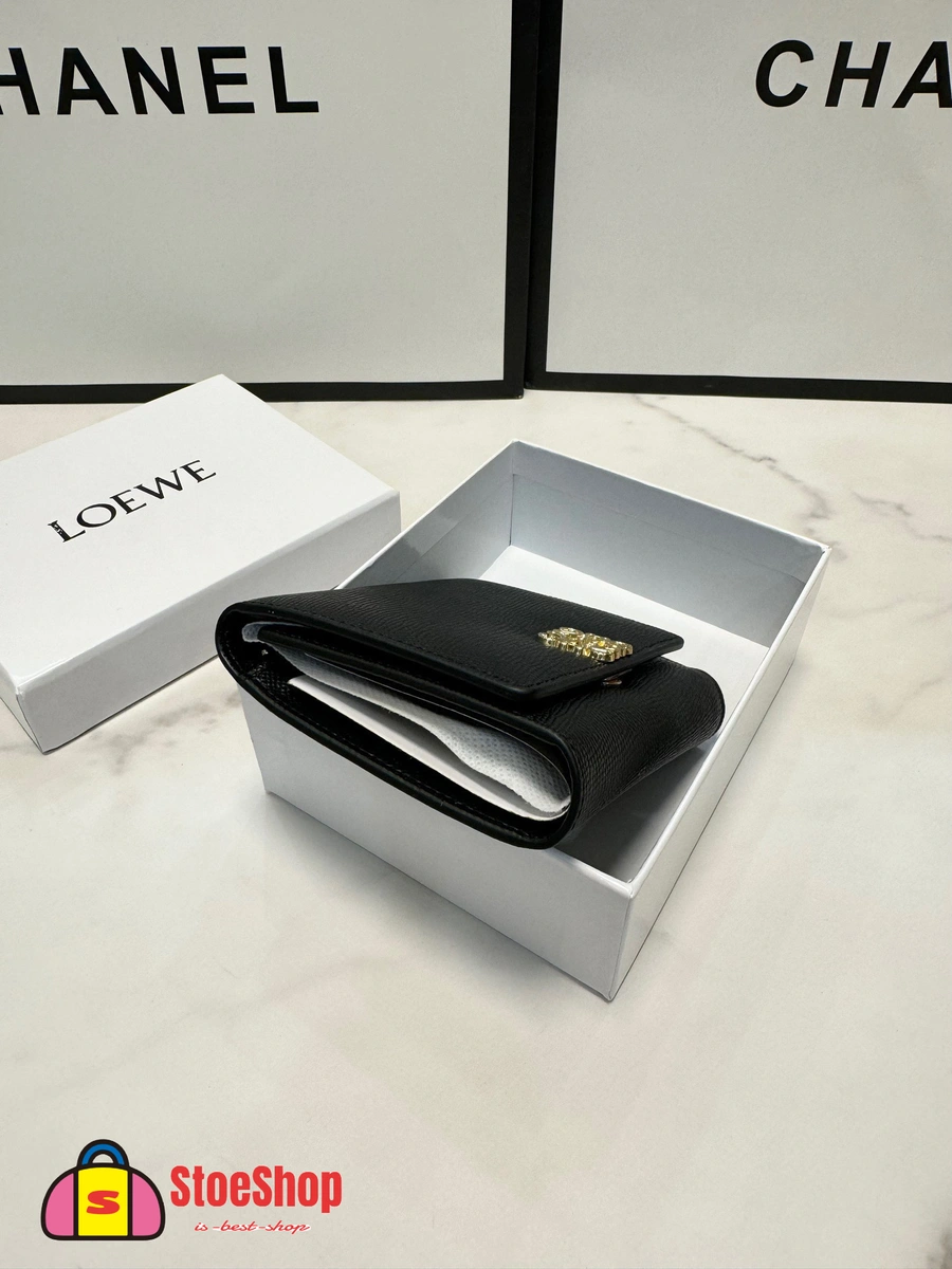 Loewe-羅意威 黑色鵝卵石紋牛皮革 Anagram 三折短夾 5 Loewe-羅意威 黑色鵝卵石紋牛皮革 Anagram 三折短夾