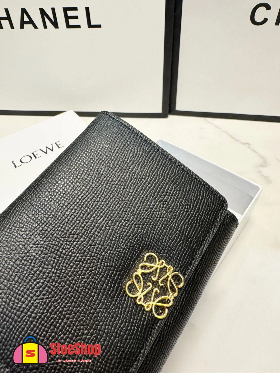 Loewe-羅意威 黑色鵝卵石紋牛皮革 Anagram 三折短夾 6 Loewe-羅意威 黑色鵝卵石紋牛皮革 Anagram 三折短夾
