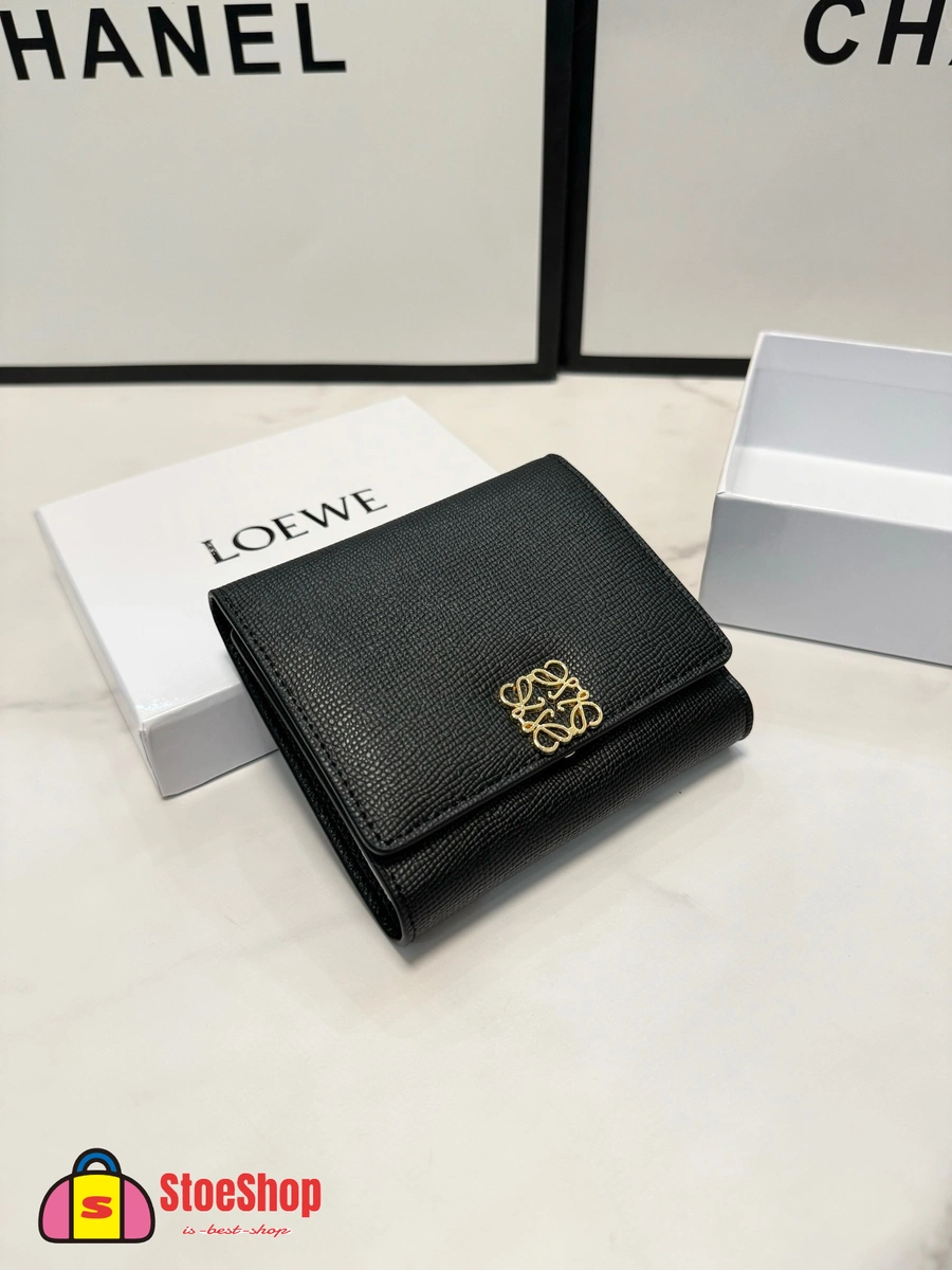 Loewe-羅意威 黑色鵝卵石紋牛皮革 Anagram 三折短夾 7 Loewe-羅意威 黑色鵝卵石紋牛皮革 Anagram 三折短夾