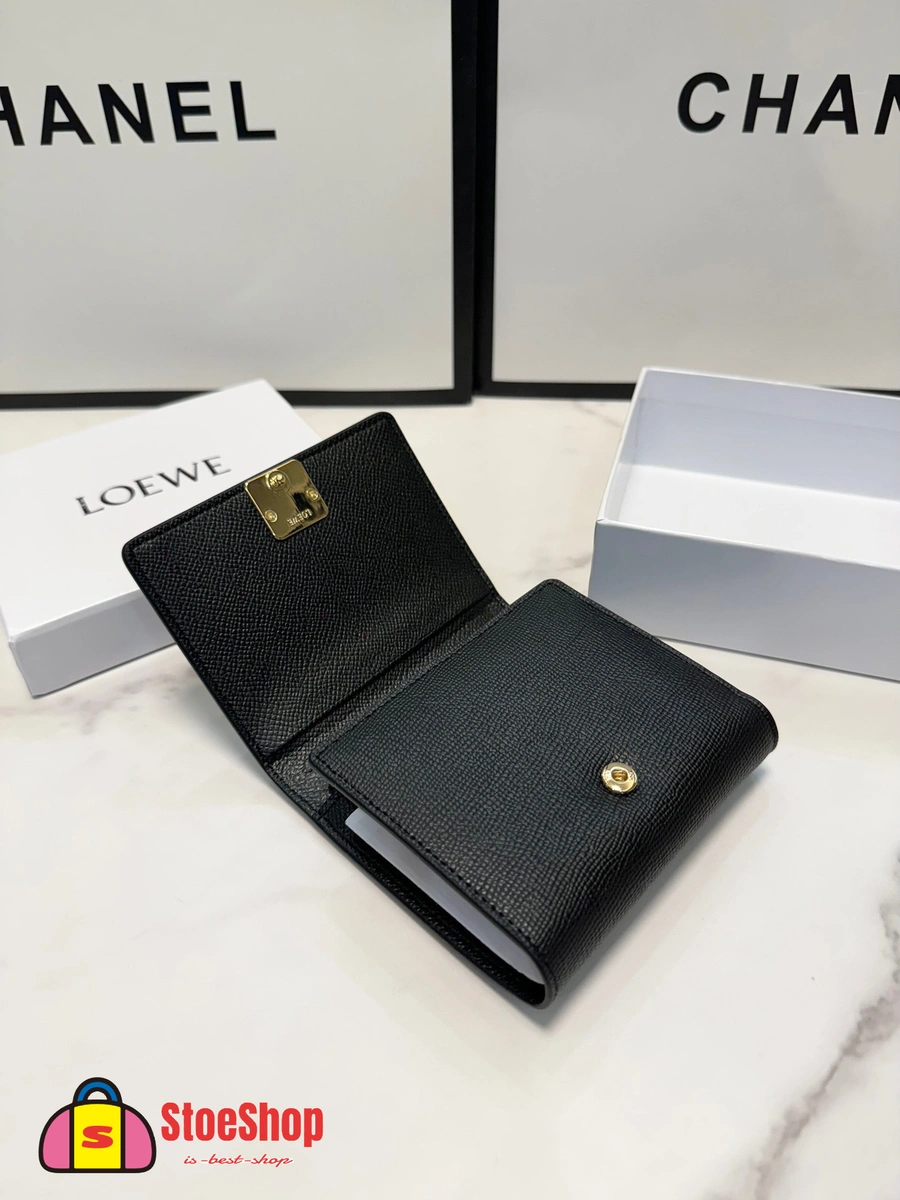 Loewe-羅意威 黑色鵝卵石紋牛皮革 Anagram 三折短夾 9 Loewe-羅意威 黑色鵝卵石紋牛皮革 Anagram 三折短夾