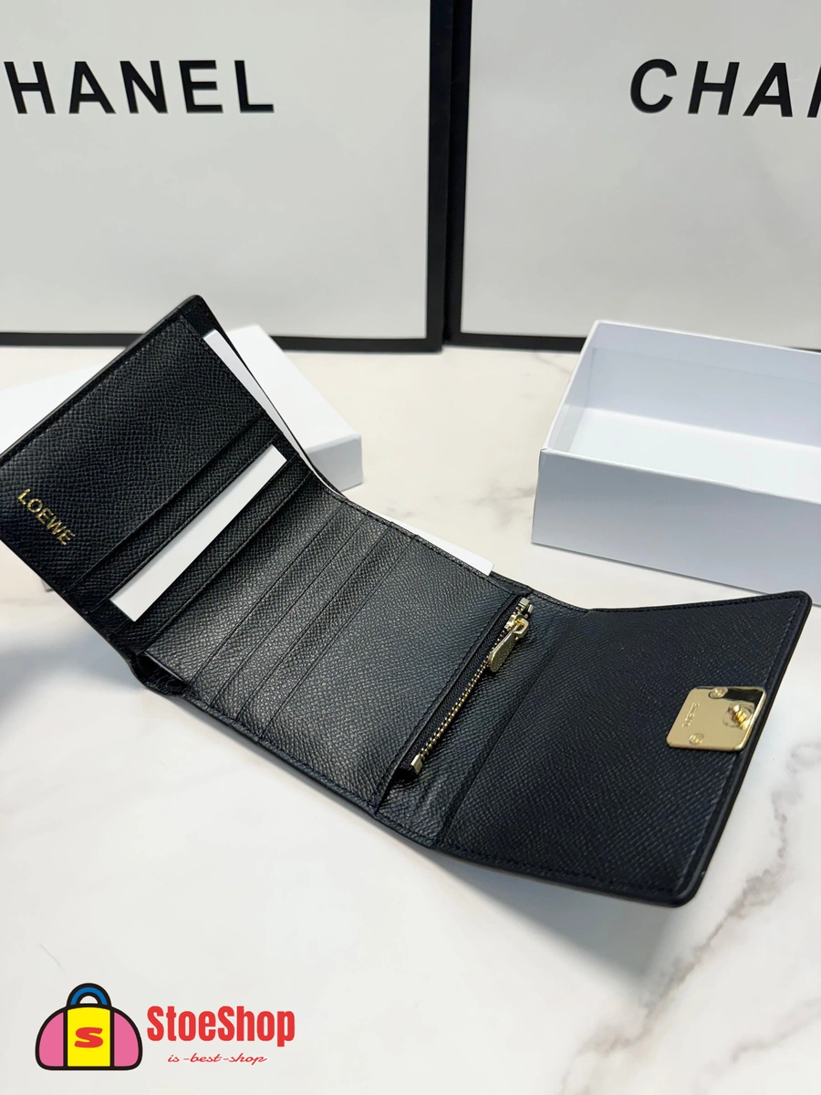 Loewe-羅意威 黑色鵝卵石紋牛皮革 Anagram 三折短夾 10 Loewe-羅意威 黑色鵝卵石紋牛皮革 Anagram 三折短夾
