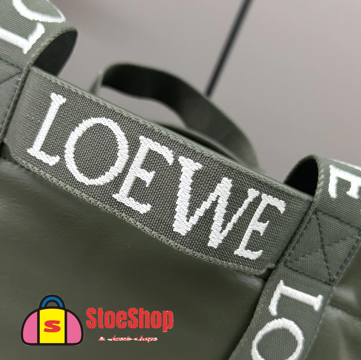Loewe-羅意威 寶瓶綠紙紋牛皮革 Fold Shopper 購物袋 6 Loewe-羅意威 寶瓶綠紙紋牛皮革 Fold Shopper 購物袋