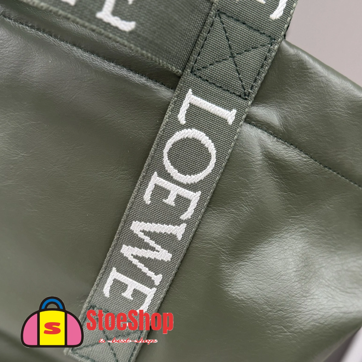 Loewe-羅意威 寶瓶綠紙紋牛皮革 Fold Shopper 購物袋 7 Loewe-羅意威 寶瓶綠紙紋牛皮革 Fold Shopper 購物袋