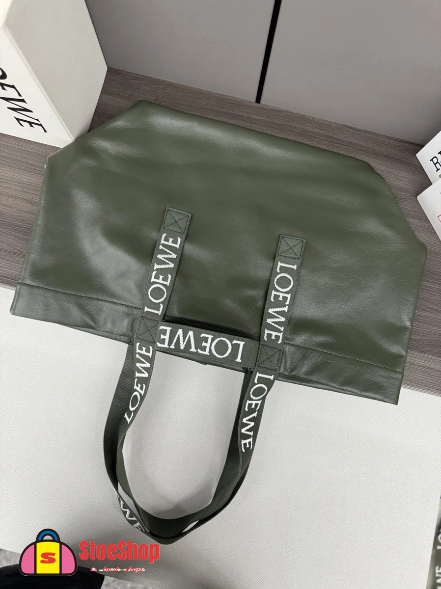 Loewe-羅意威 寶瓶綠紙紋牛皮革 Fold Shopper 購物袋 8 Loewe-羅意威 寶瓶綠紙紋牛皮革 Fold Shopper 購物袋