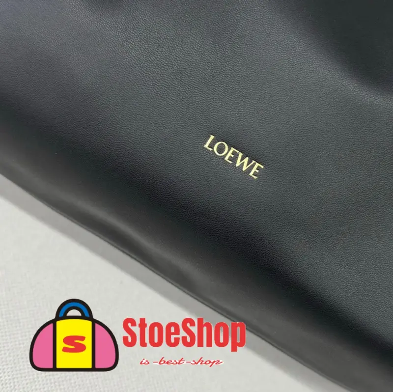 Loewe-羅意威 Flamenco Purse 系列 黑色大號柔軟納帕羊皮革肩背包