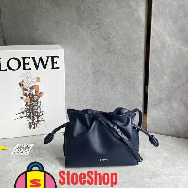 Loewe-羅意威 Flamenco 系列 深邃藍迷你納帕牛皮革肩背包