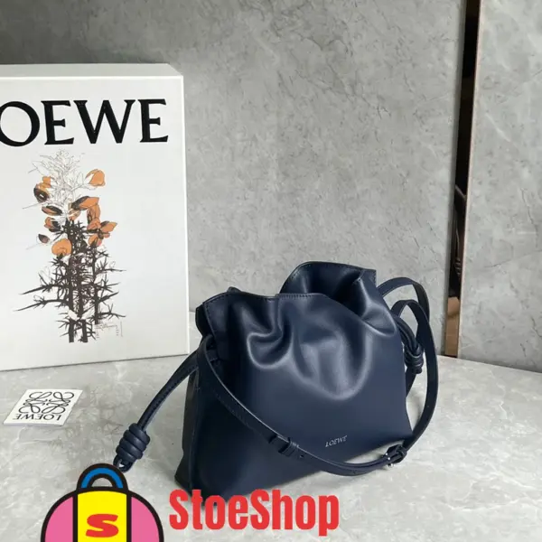 Loewe-羅意威 Flamenco 系列 深邃藍迷你納帕牛皮革肩背包