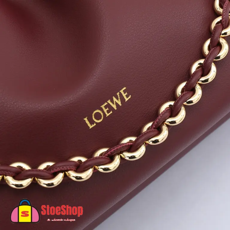 Loewe-羅意威 Flamenco 系列中號深酒紅肩背手袋 柔軟納帕羊皮革