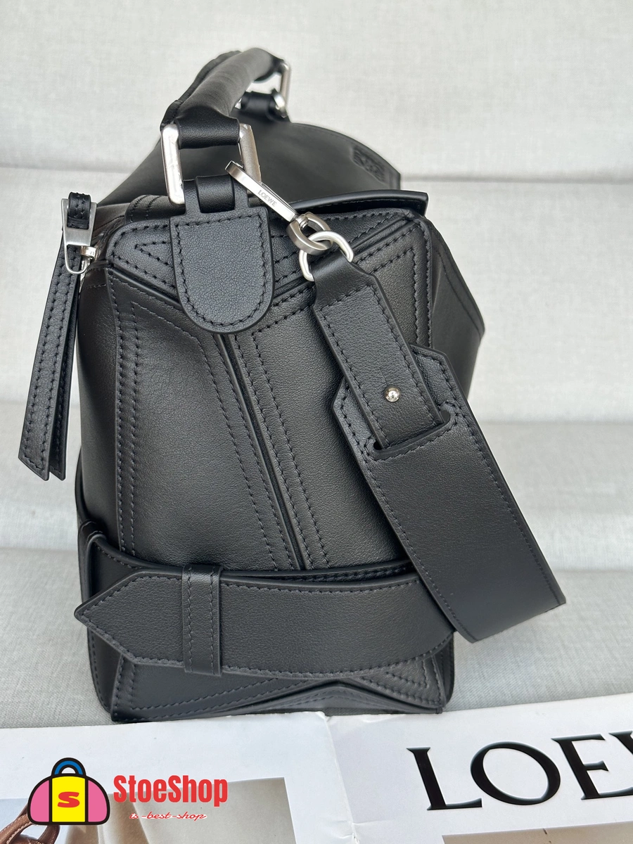 Loewe-羅意威 黑色大號亮面牛皮革 Puzzle Biker 手拿包 4 Loewe-羅意威 黑色大號亮面牛皮革 Puzzle Biker 手拿包