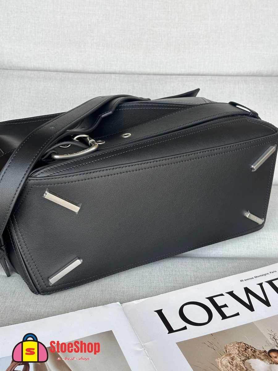 Loewe-羅意威 黑色大號亮面牛皮革 Puzzle Biker 手拿包 6 Loewe-羅意威 黑色大號亮面牛皮革 Puzzle Biker 手拿包