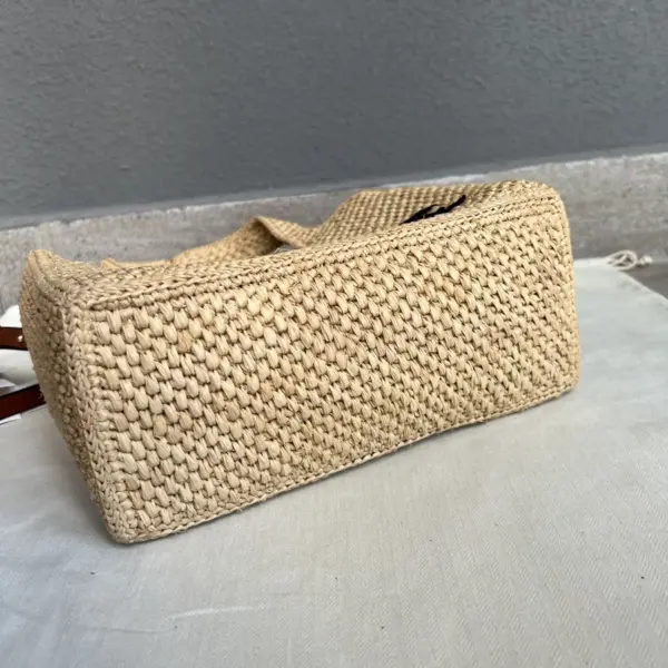 Loewe-羅意威 Font Tote 系列 自然色迷你拉菲草斜挎包