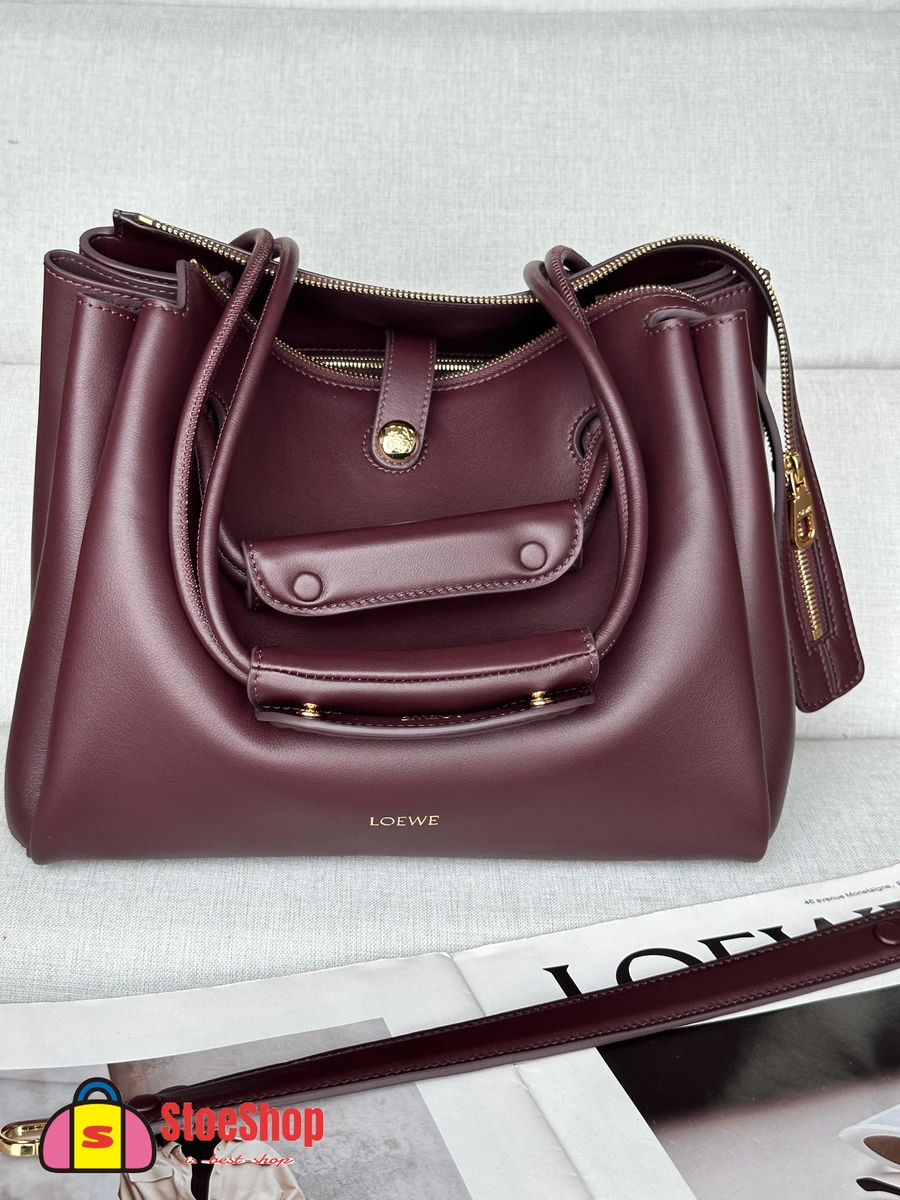 Loewe-羅意威 深酒紅大號柔軟牛皮革 Madrid 手拿包 2 Loewe-羅意威 深酒紅大號柔軟牛皮革 Madrid 手拿包
