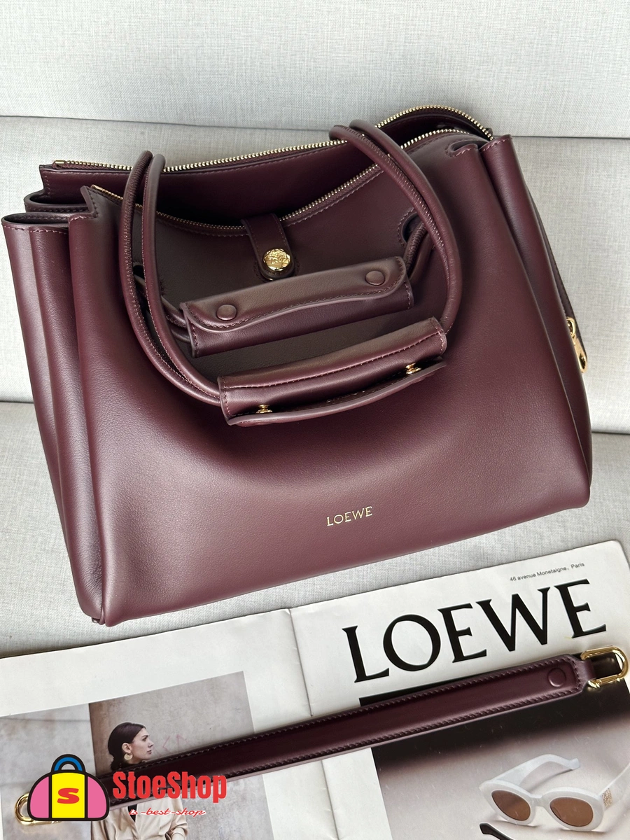 Loewe-羅意威 深酒紅大號柔軟牛皮革 Madrid 手拿包 3 Loewe-羅意威 深酒紅大號柔軟牛皮革 Madrid 手拿包
