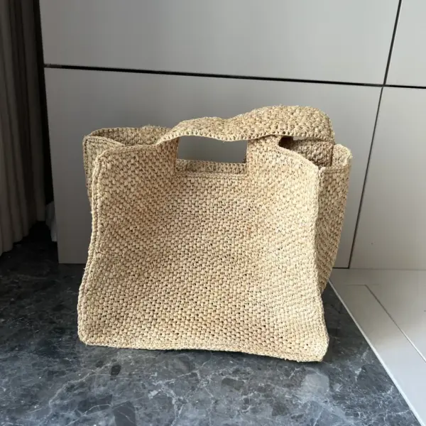 Loewe-羅意威 自然色小號酒椰纖維 Font Tote 斜挎包