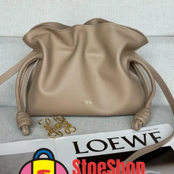 Loewe-羅意威 Flamenco 系列 沙色迷你納帕牛皮革肩背包