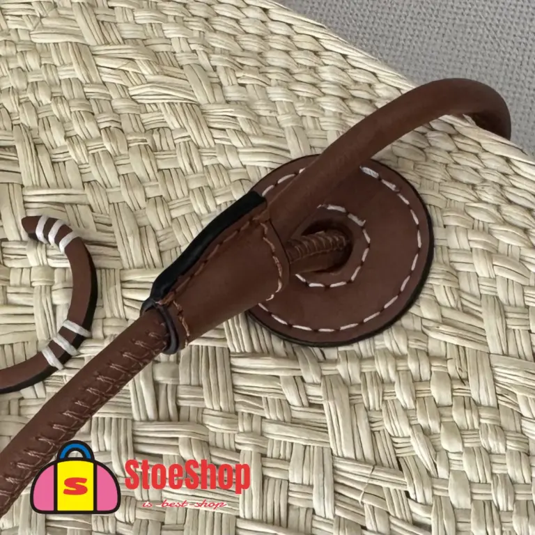 Loewe-羅意威 自然色 / 棕褐色小號伊拉卡棕櫚 Anagram Basket 肩背包