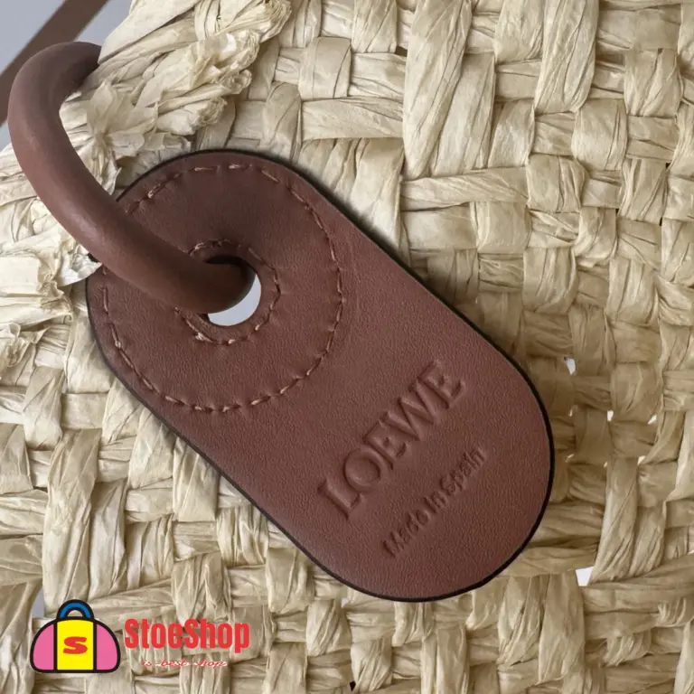 Loewe-羅意威 自然色 / 棕褐色小號伊拉卡棕櫚 Anagram Basket 肩背包