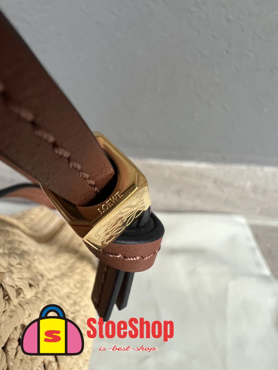 Loewe-羅意威 迷你棕褐色 / 自然沙拉菲草牛皮革 Hammock Hobo 肩背包 5 Loewe-羅意威 迷你棕褐色 / 自然沙拉菲草牛皮革 Hammock Hobo 肩背包