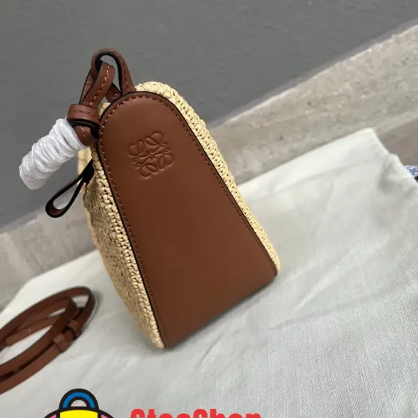 Loewe-羅意威 迷你棕褐色 / 自然沙拉菲草牛皮革 Hammock Hobo 肩背包 15 Loewe-羅意威 迷你棕褐色 / 自然沙拉菲草牛皮革 Hammock Hobo 肩背包
