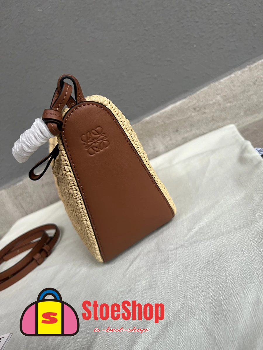 Loewe-羅意威 迷你棕褐色 / 自然沙拉菲草牛皮革 Hammock Hobo 肩背包 6 Loewe-羅意威 迷你棕褐色 / 自然沙拉菲草牛皮革 Hammock Hobo 肩背包