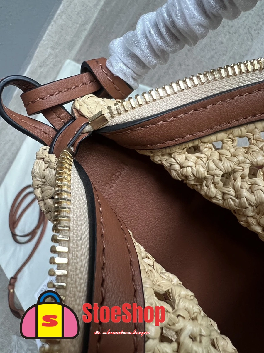 Loewe-羅意威 迷你棕褐色 / 自然沙拉菲草牛皮革 Hammock Hobo 肩背包 10 Loewe-羅意威 迷你棕褐色 / 自然沙拉菲草牛皮革 Hammock Hobo 肩背包
