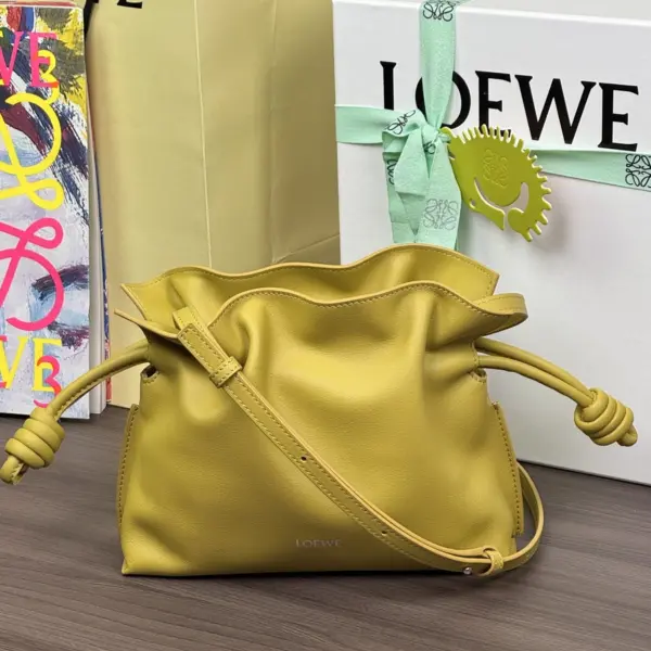 Loewe-羅意威 Flamenco 系列 薑黃色迷你納帕牛皮革肩背包