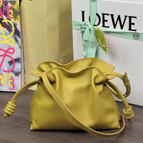 Loewe-羅意威 Flamenco 系列 薑黃色迷你納帕牛皮革肩背包