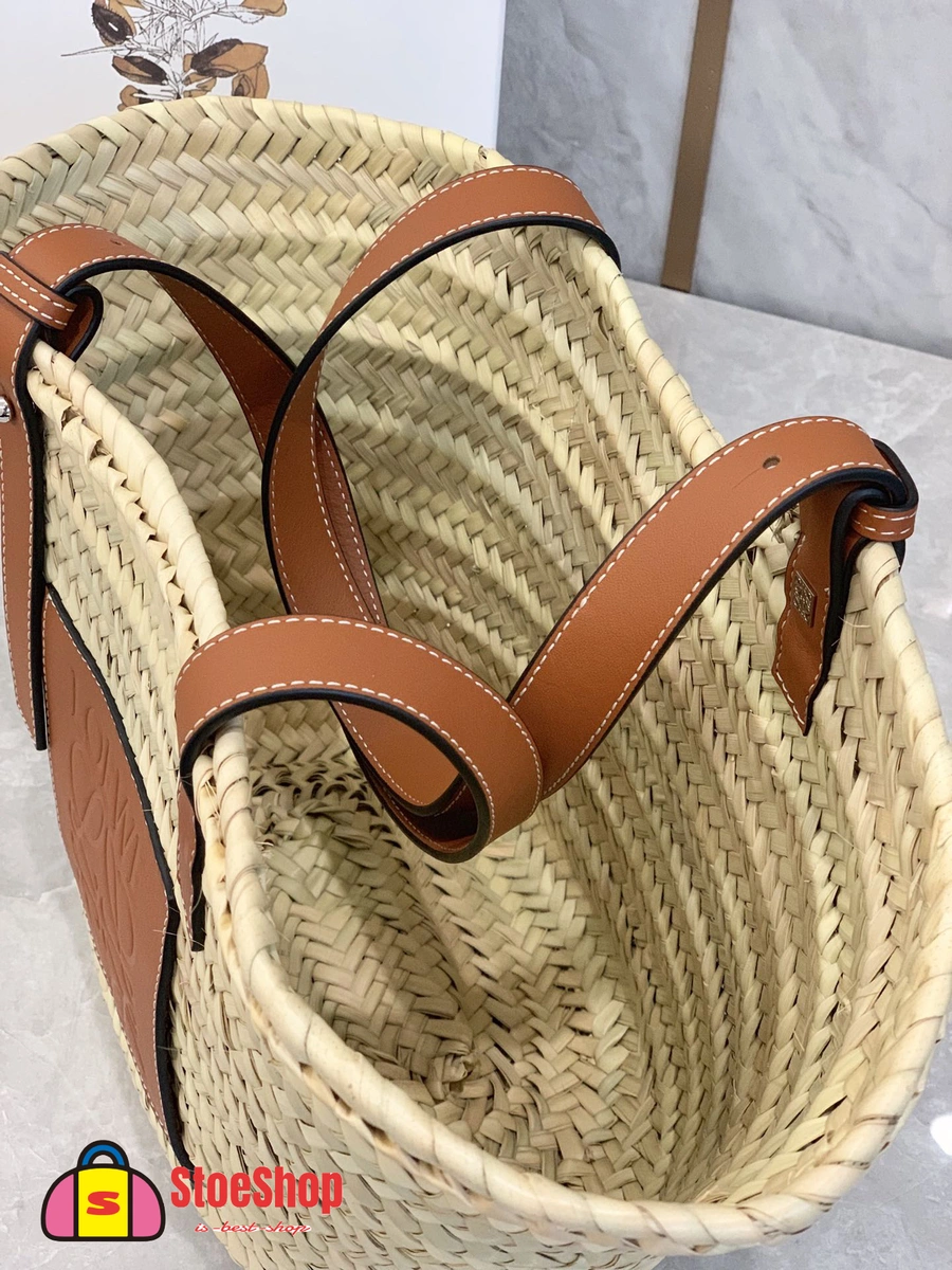 Loewe-羅意威 Basket 系列 自然色 / 棕褐色大號棕櫚葉牛皮革編織袋 6 Loewe-羅意威 Basket 系列 自然色 / 棕褐色大號棕櫚葉牛皮革編織袋